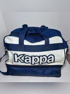 Kappa Sports Blue & White Vintage Duffle Bag